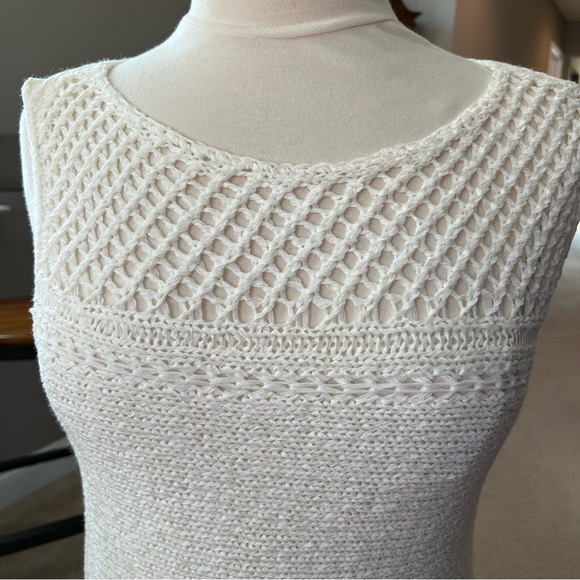 Lily Pulitzer Limon Knit Crochet Sleeveless Sweater Tank Top Fringe Tassels Ivo… - Picture 5 of 16